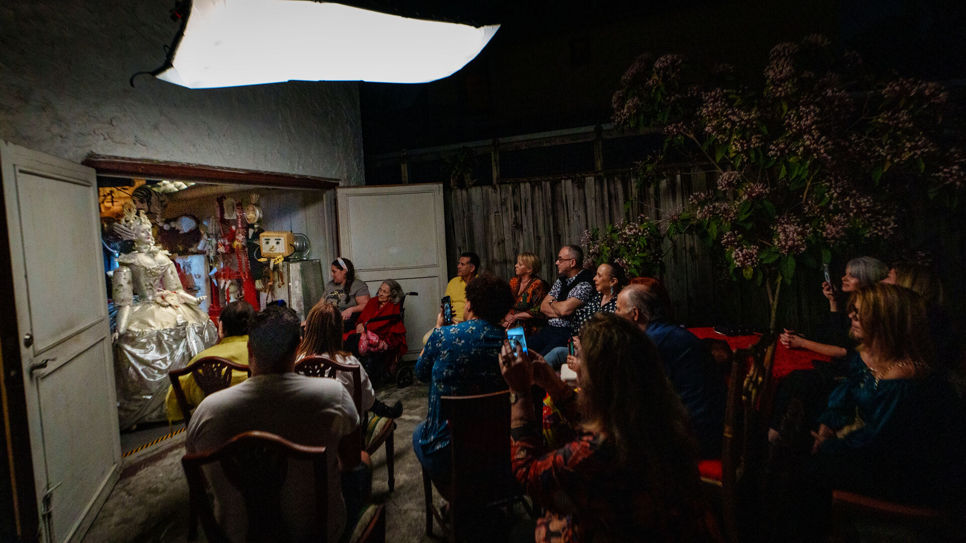 Wide establishing shot of Miami skyline at dusk